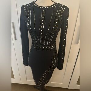 Venus black and silver studded dress (S)